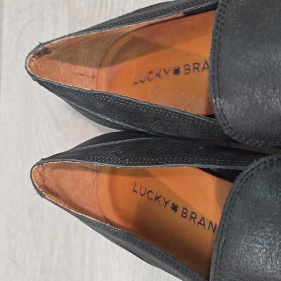 Lucky Brand Women Canyen Black Leather Loafers Slip On Shoes Sz 7M - Picture 4 of 12